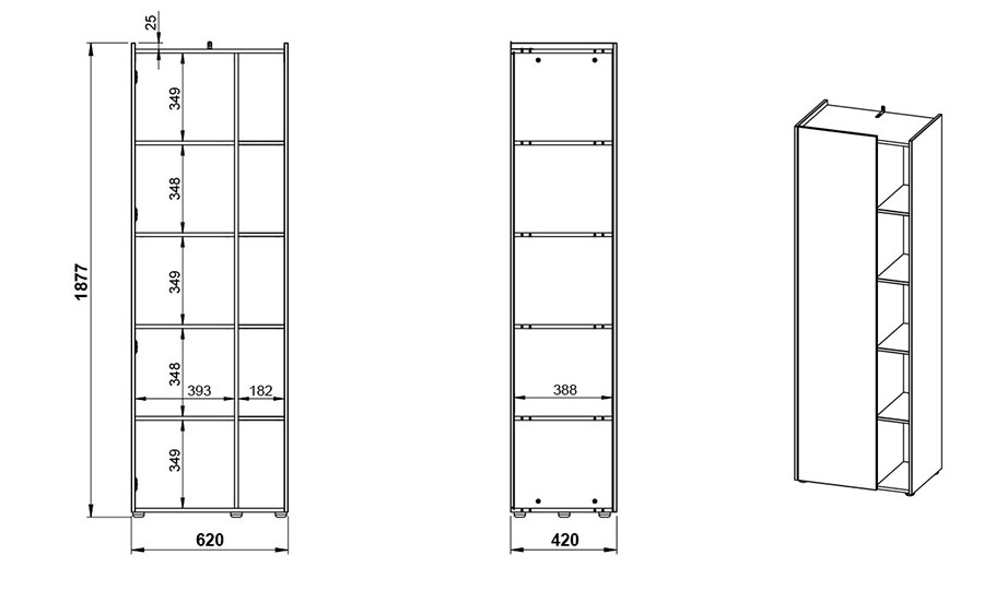 Dimensions de l'armoire