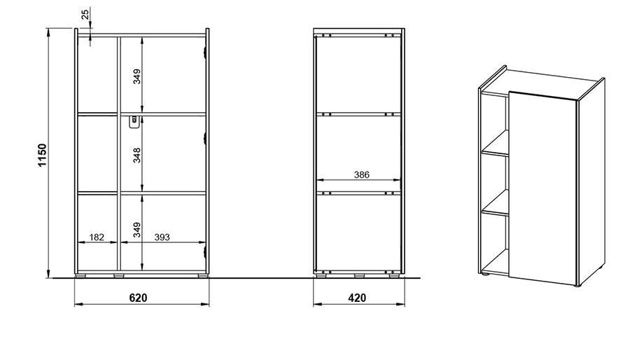 dimensions du meuble de rangement