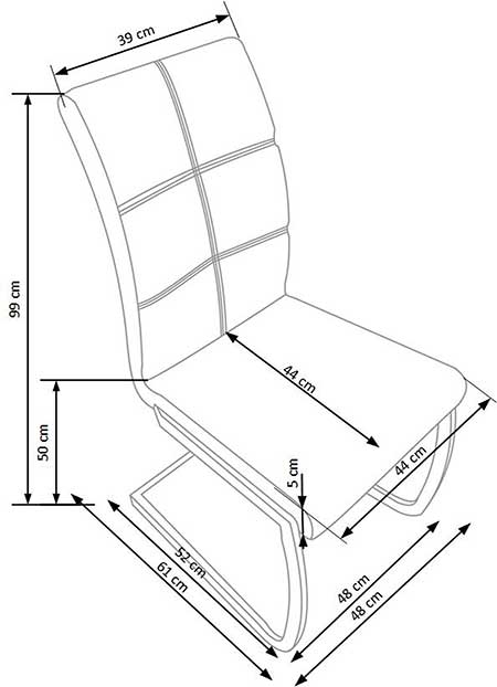 Détail de la chaise gris clair