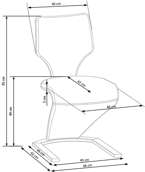 Dimensions de la chaise