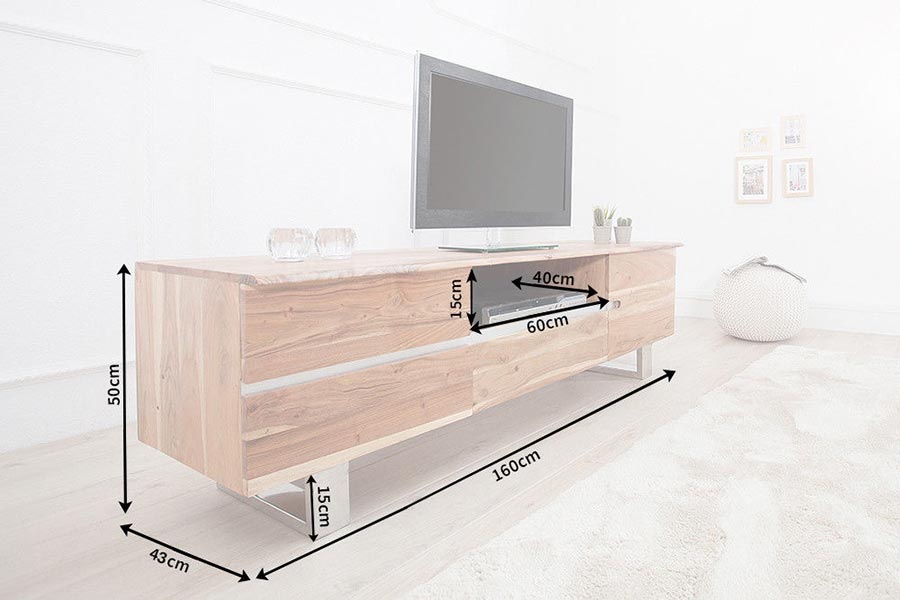 Banc tv bois massif acacia