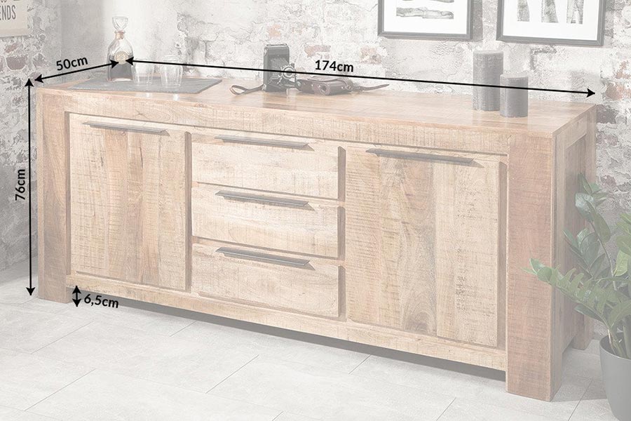 Buffet design bois massif manguier