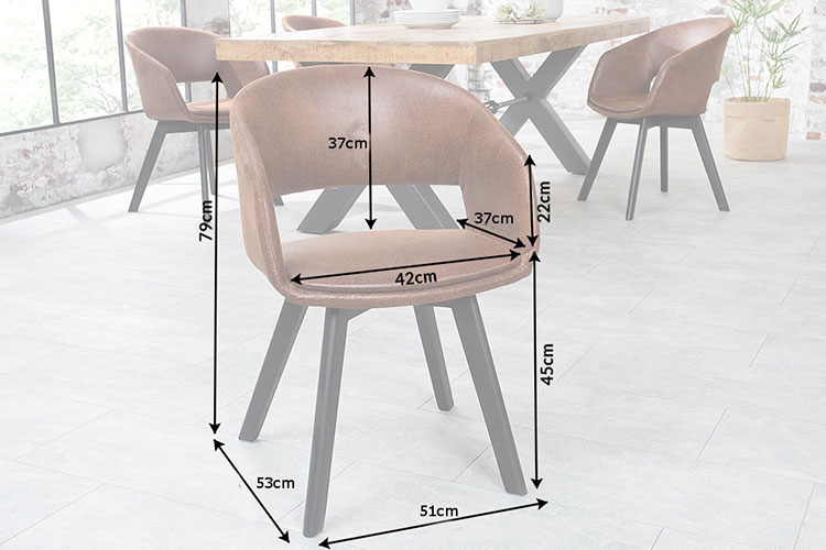 Chaise marron avec accoudoirs et dossier ouvert