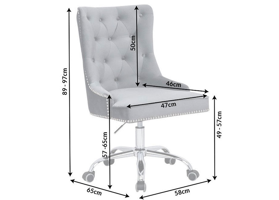 Fauteuil de bureau gris chesterfield