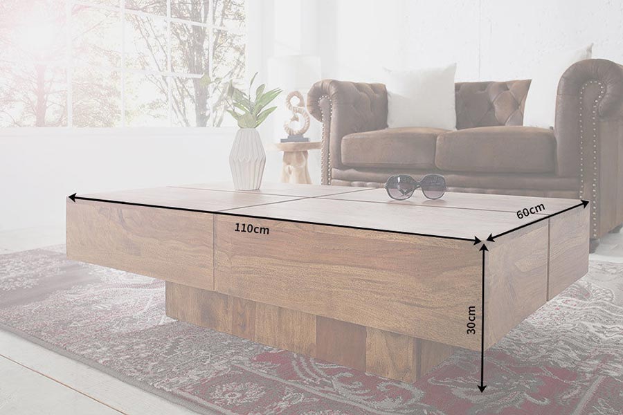 Table basse en bois rectangulaire