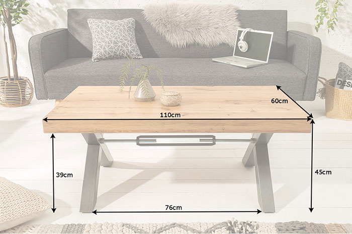 Table basse bois et métal