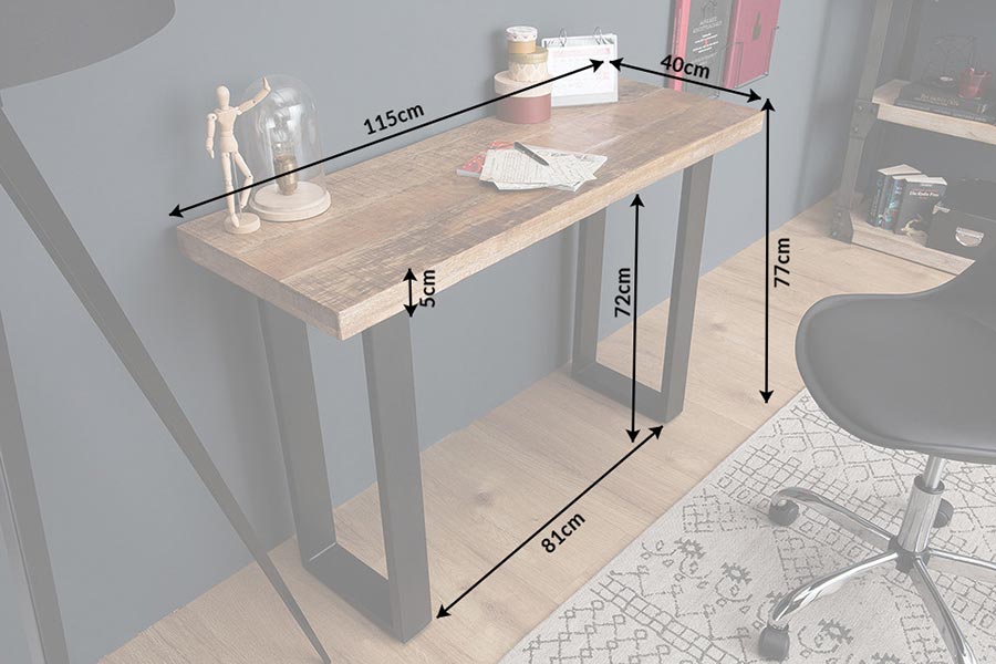 Table console en bois massif