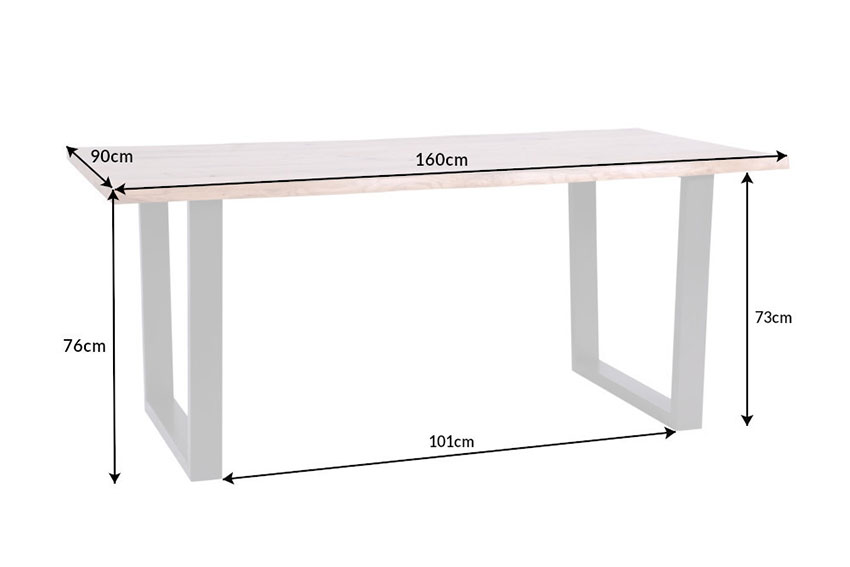 Table à manger bois et métal 160 cm