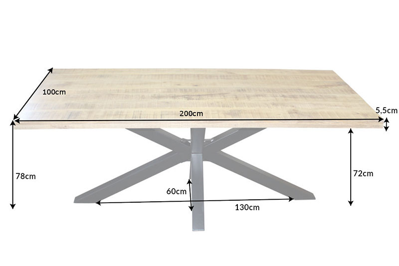 Table de salle à manger 2 m bois massif