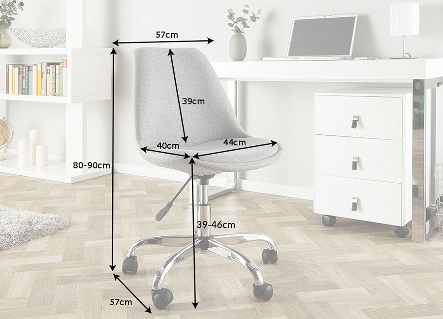chaise tulipe tissu gris clair