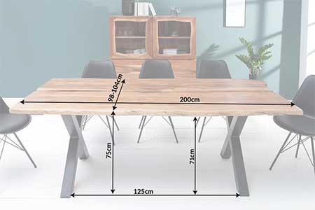 Dimensions détaillées de la table à manger