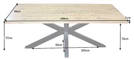 Dimensions détaillées de la table à manger 39443