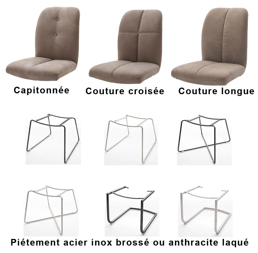 Chaise cuir synthétique marron