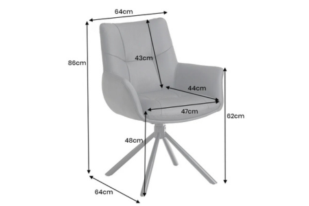 Chaise pivotante en cuir véritable couleur noir