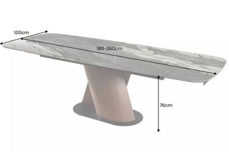 Table à manger extensible céramique et noyer