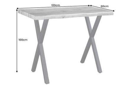 Table haute de bar en bois et métal