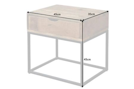 table de chevet en bois et métal
