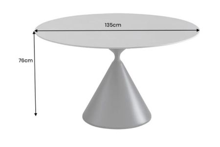 Table à manger ronde céramique et pied métal