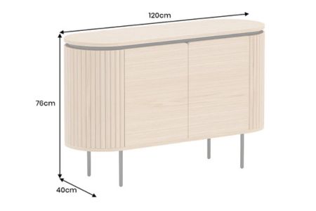 Buffet arrondi 120 cm chêne clair