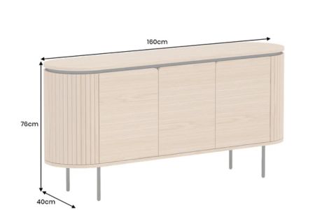 Buffet arrondi 160 cm chêne clair