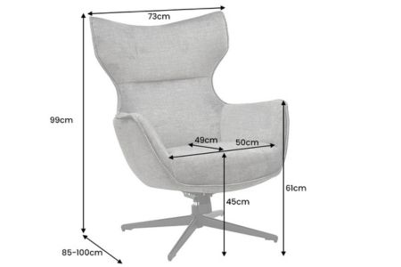 Fauteuil pivotant velours gris
