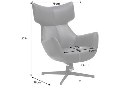 Fauteuil pivotant simili cuir noir