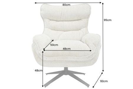 Fauteuil pivotant tissu beige