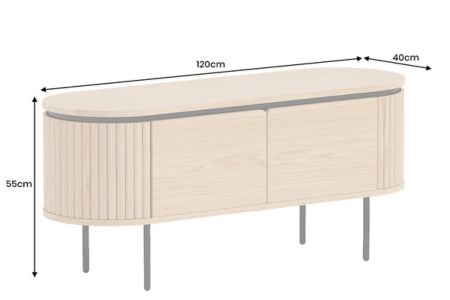 Meuble tv arrondi chêne clair
