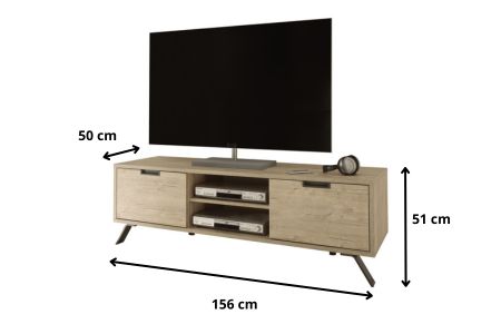 Dimensions détaillées du meuble tv