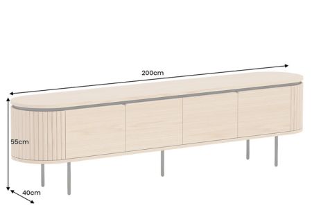 Meuble tv 2 m en bois chêne clair