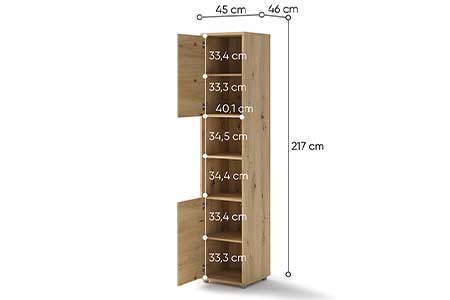 Dimensions détaillées de l'étagère de rangement