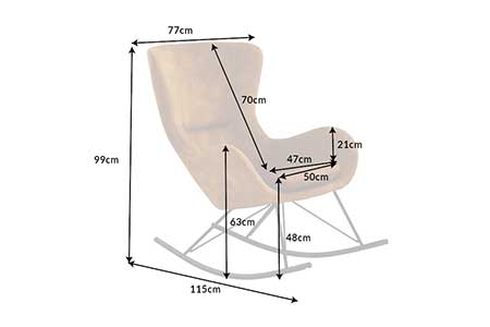 Dimensions détaillées de la chaise à bascule