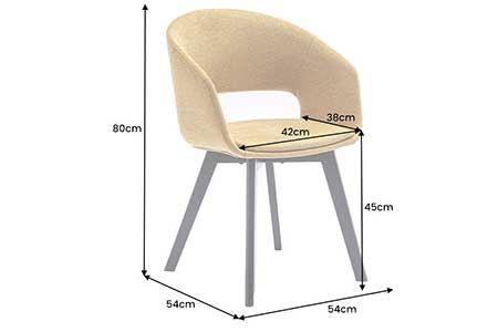 Dimensions détaillées des chaises