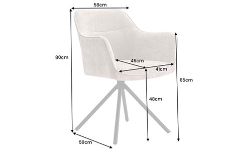 Dimensions détaillées de la chaise