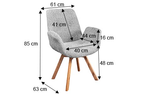 Dimensions détaillées de la chaise