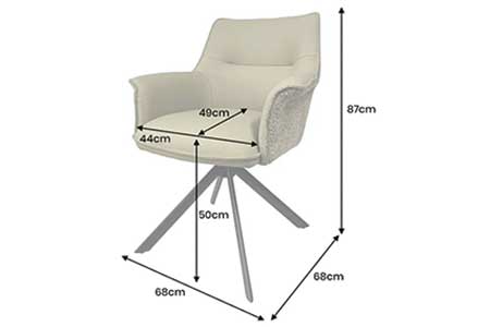 Chaise pivotante en cuir véritable et tissu vert