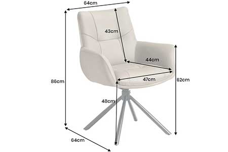 Chaise pivotante en cuir véritable couleur taupe