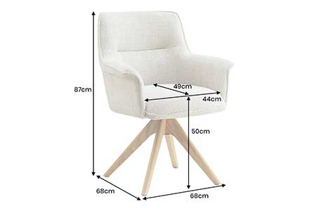 Chaise pivotante en tissu chenille gris