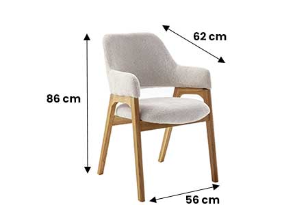 Chaise en tissu et bois de chêne