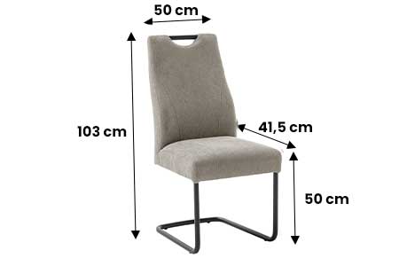 Chaise en tissu cappuccino
