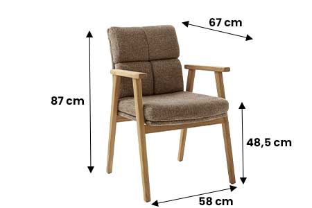 Chaise en tissu marron bois et tissu
