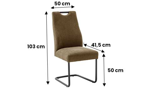 Chaise en tissu marron