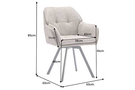 Dimensions détaillées de la chaise