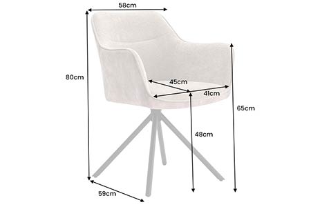 Dimensions détaillées de la chaise