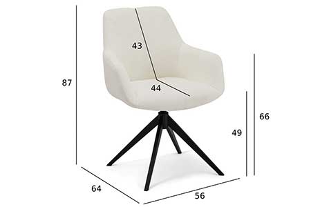 Dimensions de la chaise pivotante blanche