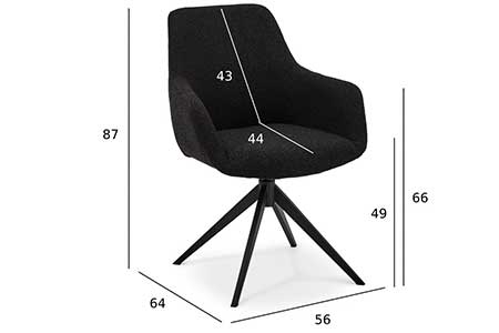 Dimensions de la chaise pivotante noire