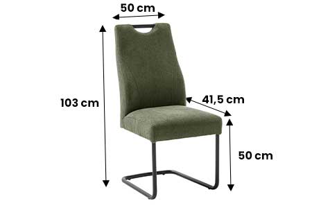 Chaise en tissu vert olive