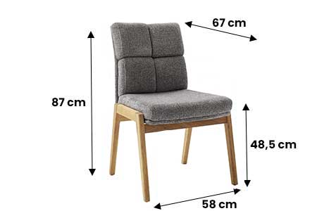 Chaise en tissu et bois de chêne