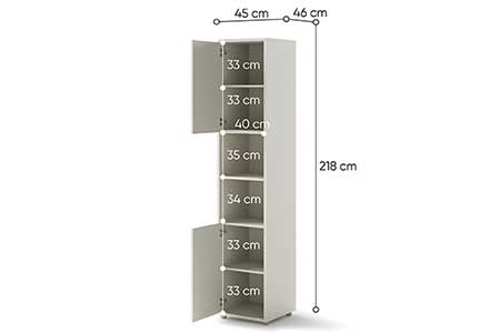 Dimensions détaillées de l'étagère de rangement