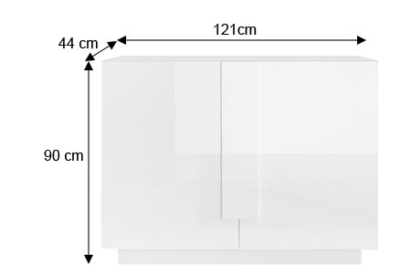 Dimensions détaillées de la commode